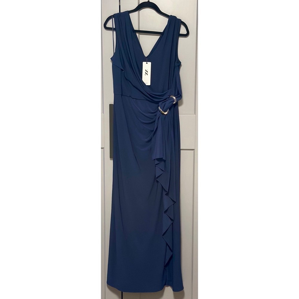 Studio 8 Pippa Maxi Dress UK Sz 16 Blue Sleeveless Evening Wear Hoco Prom Formal